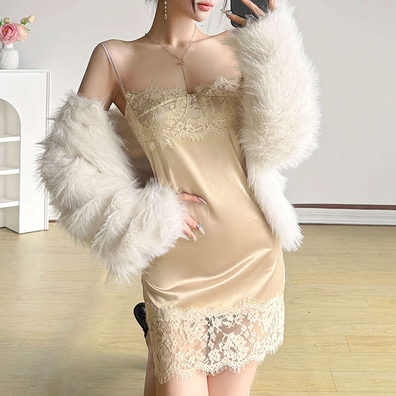 2024 Autumn New Women's Solid Color Slim Street Fashion Off-Shoulder Strap Dress 10a