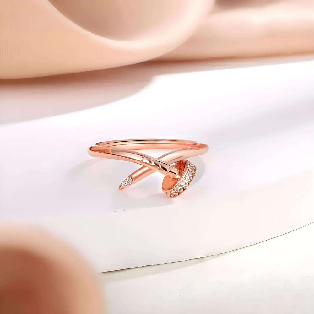 Designer Nail Necklace Ring Stud Earrings S Sterling Sier Three-Piece Moissanite Jewelry Exquisite Gift For Women Free shipping