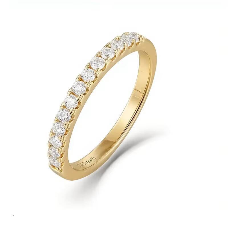 Moissanite Diamond Men Ring 295 Sterling Silver Fashionable Simple Round Moissanite Inlaid Ring for Couples Customized Wholesale
