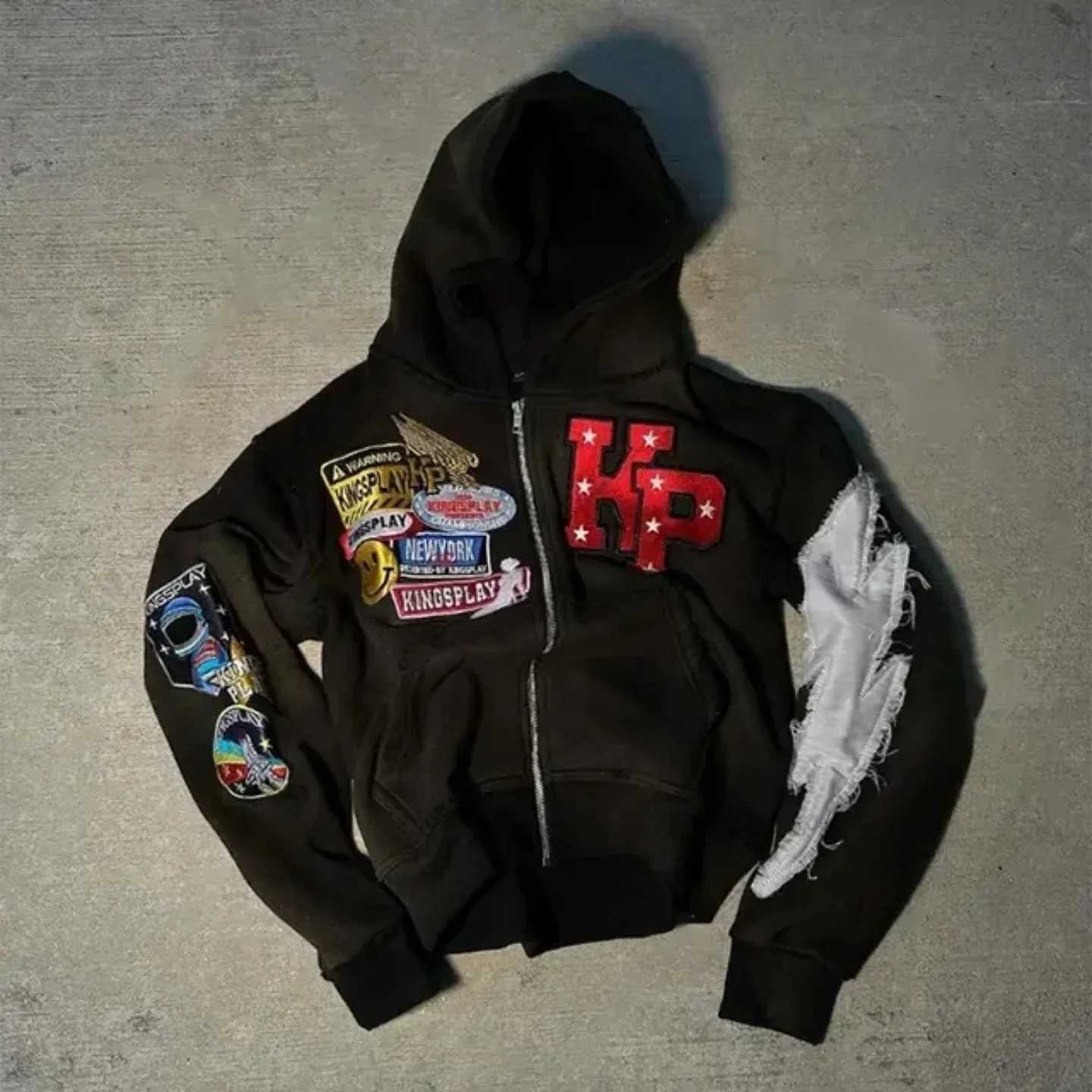 American Retro Zipper Hoodies Y2K Clothes Mens Womens Harajuku Hip Hop Cartoon Graphics Oversized Hoodies Sweatshirts Jackets X250725 L251018AJ1Y