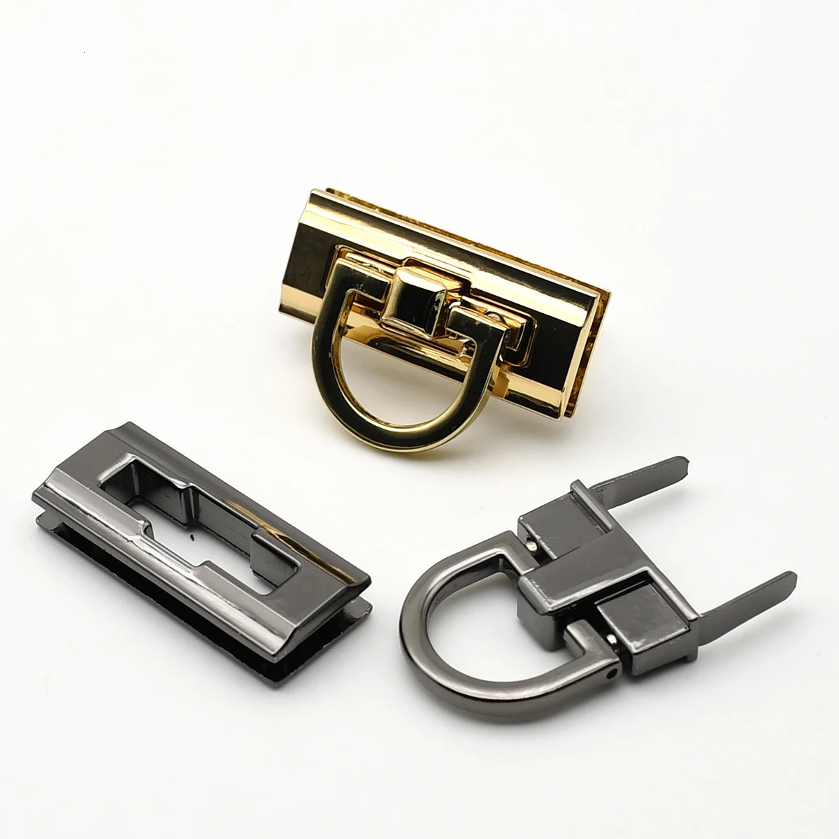 Metal Bag Folding Lock Press Flip Lock Switch Closure Clasp Buckle with D Ring for Bag Parts DIY Hardware Accessories 250723