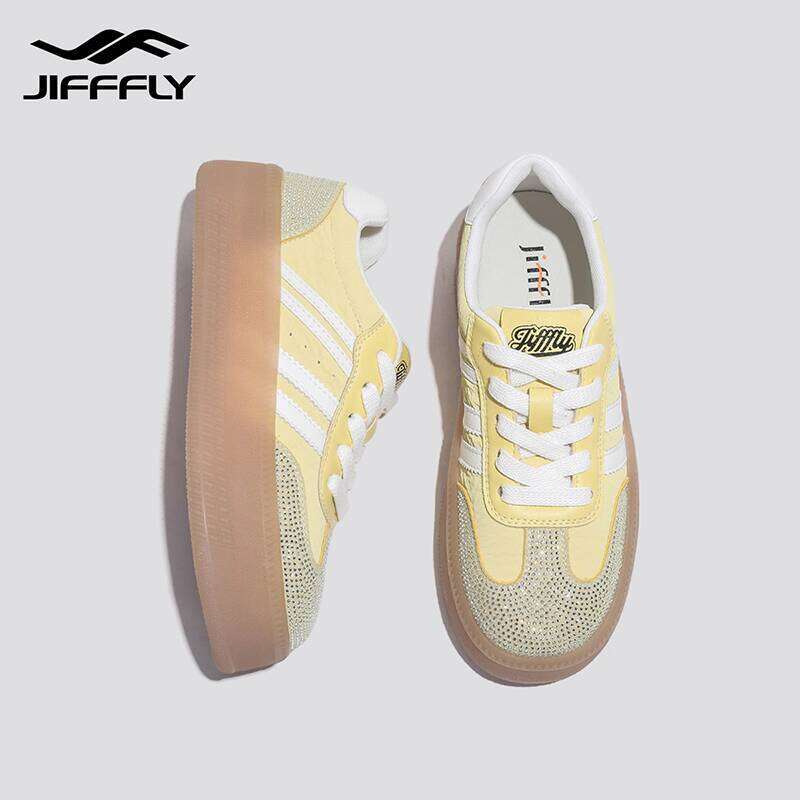 Jiffflyjifffly Shoes for Women Summer New Thick-Soled Height-Increasing Ins Style Versatile Sneakers Rhinestone Platform Sneakers Free Shipping Spring