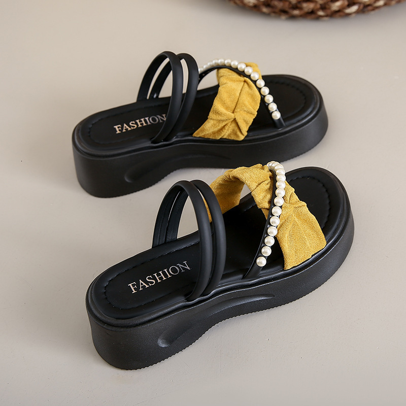 Ddmysports Stepping On Clouds For Women Summer Outdoor New Fashion Pearl With Dress Two Way Wear Non Slip Maternity Sandals Outdoor Shoes