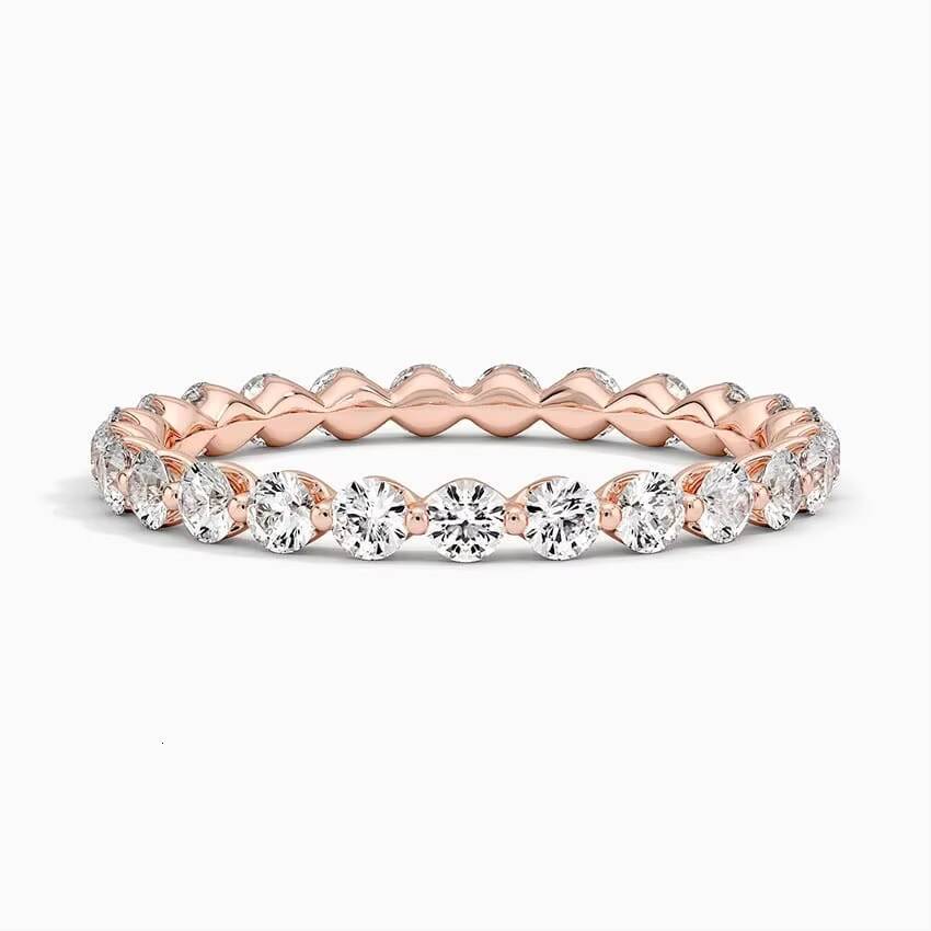 Premium Quality Round Cut Moissanite Diamond Eternity Wedding Ring Perfect For Stacking Anniversary Wear Jewelry
