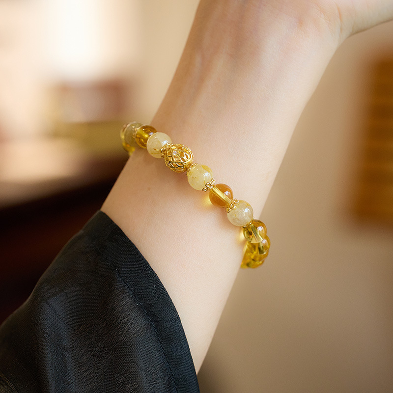 New Design New Chinese Style Colorful Natural Stone Bracelet Dopamine Inspired Unique Versatile Jewelry for Women
