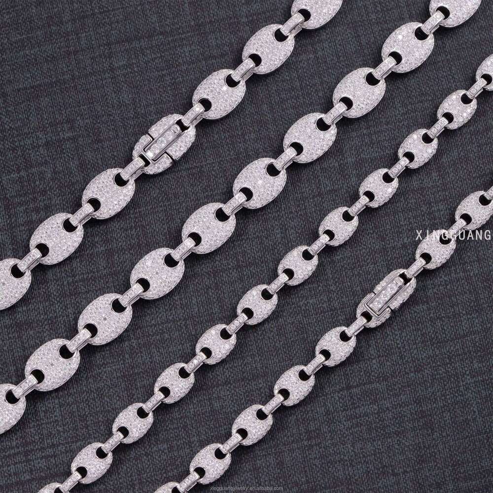 New Arrival Link Fine Jewelry 6mm 8mm Sterling Sier Hip Hop Necklace VVS Moissanite Cuban Chain