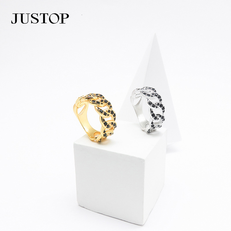 2025 New Fashion Commuter Cuban Ring With Inlaid Diamonds And Real Luxury Jewelry Gold Plating, Light Luxury Design Sense Designer Jewelry Trendy Ring