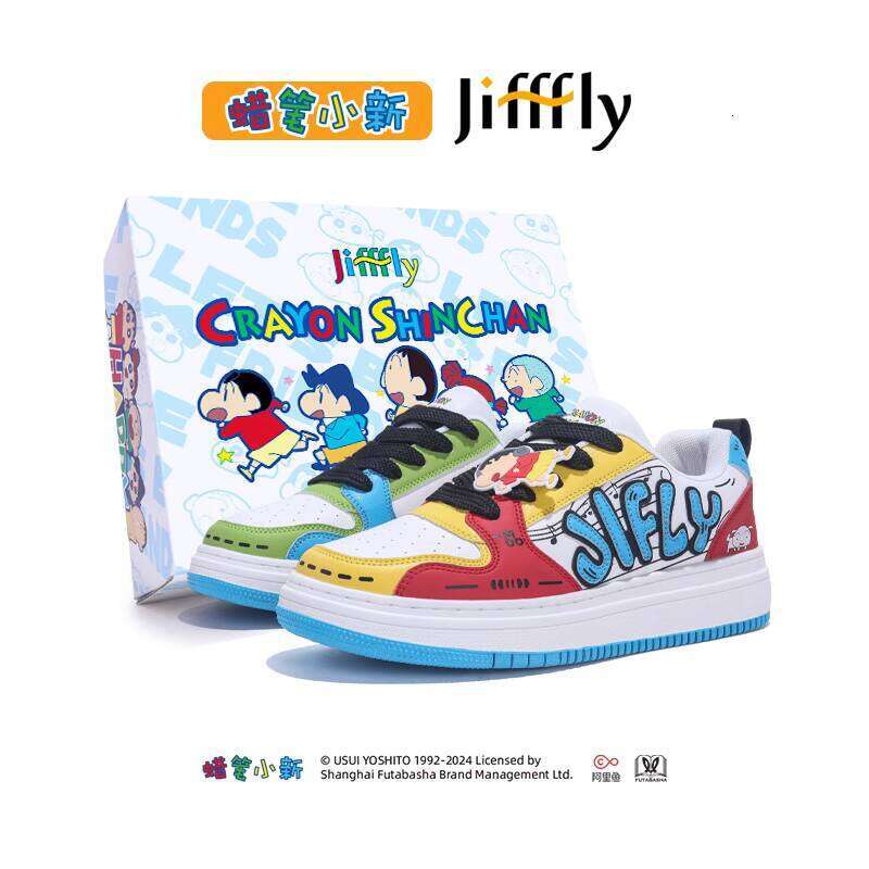 Crayon Shin-chan Collaboration Jifffly Men's Sneakers 2025 Summer Versatile Thick-Soled Couple Sports Shoes for Women