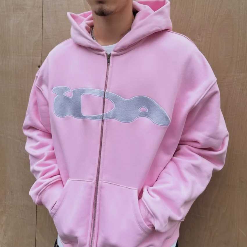 Oversized Embroidery ida.sply Zip Hoodie Mens Womens 1 1 High Quality Streetwear IDA Hooded Sweatshirt X250725