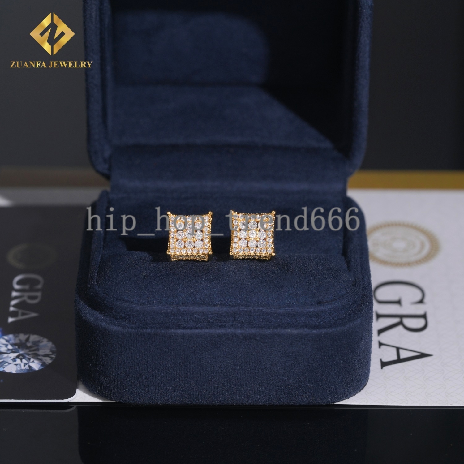 Factory Direct Fashion Stud Earring 925 Sterling Silver Jewelry VVS Moissanite Iced Out Screw Back Earrings