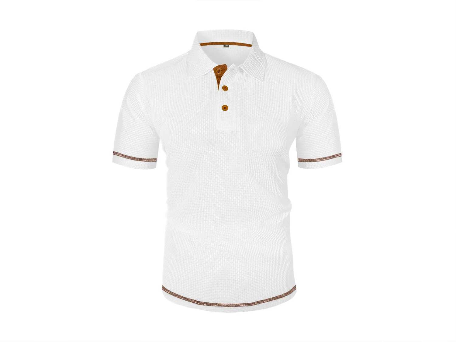 Summer Ice Silk Lapel Polo Mens Short-Sleeved T-Shirt Mens Top XJ250725