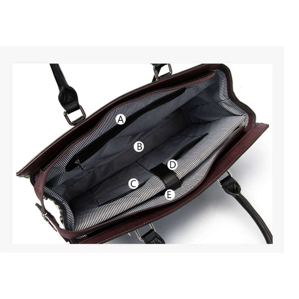 Fashion Women Handbag Document Shoulder Slung Tote Bag Female 14 Inch Laptop Briefcase Leather Messenger Crossbody Bags OLOEY