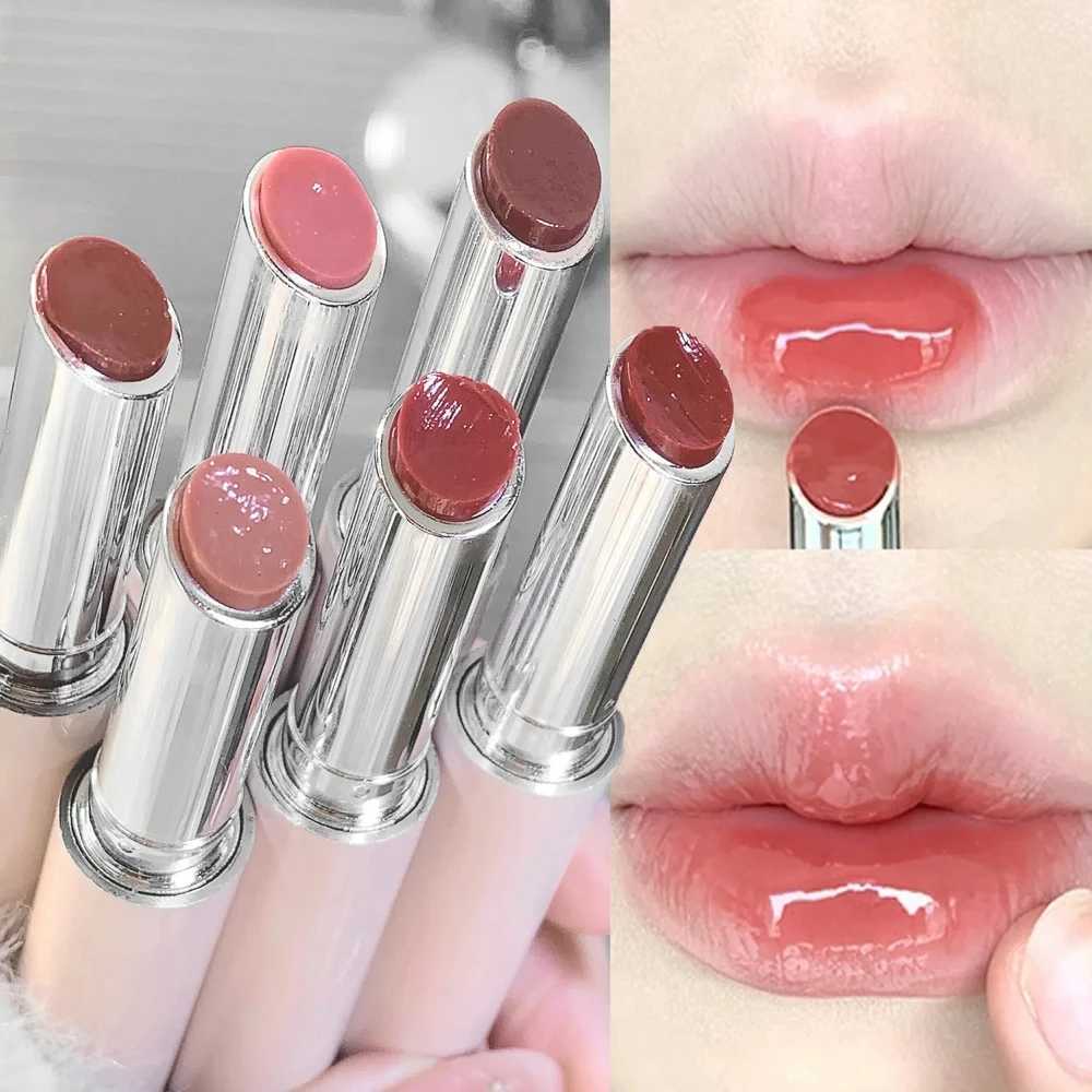 Jelly Solid Lip Gloss Cute Hydrating Mirror Red Brown Lipstick Clear Moisturizing Lips Tint Nature Nude Lip Makeup CosmeticsXJ250724