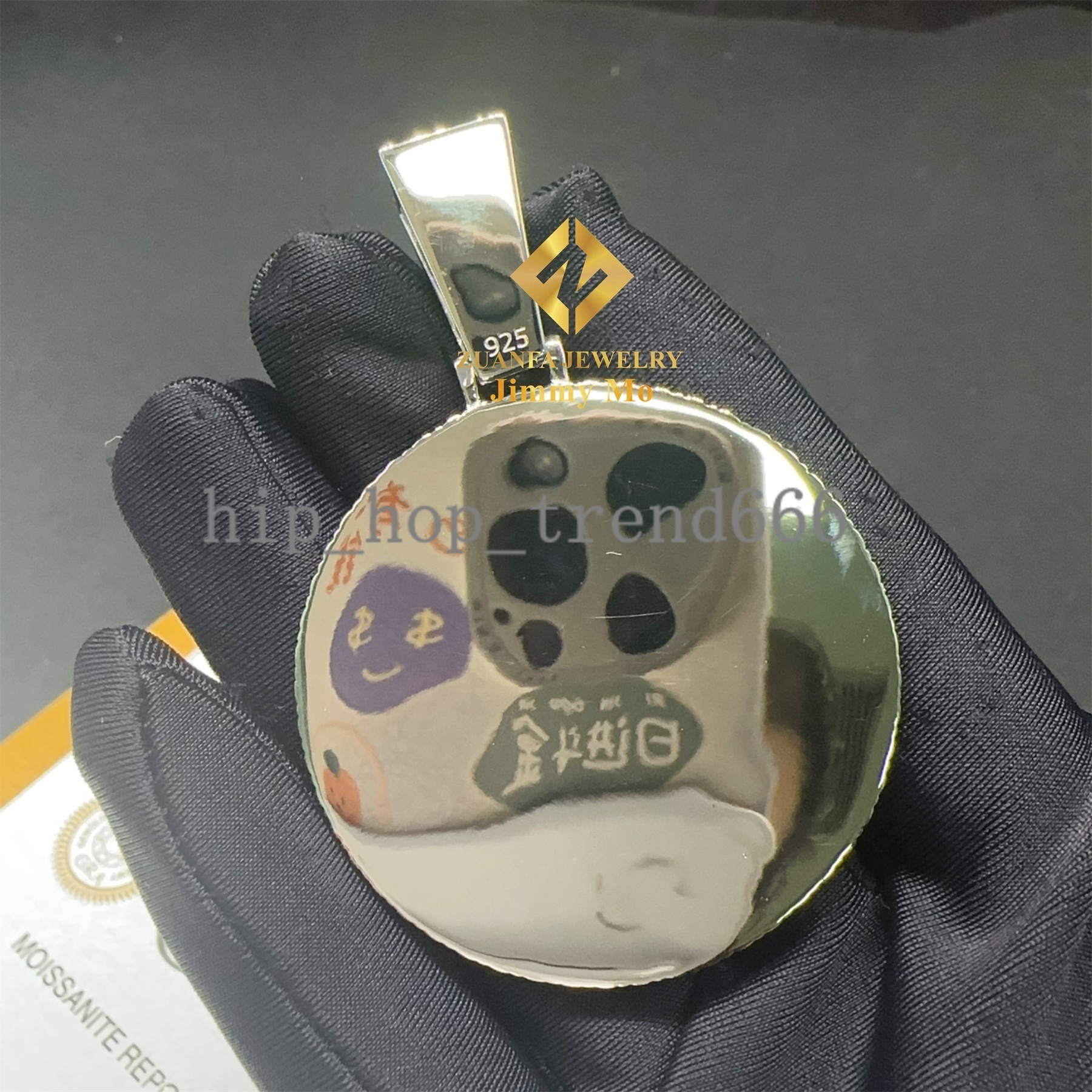 25MM 38MM 40MM 46MM 55MM Pass Diamond Tester Iced Out Jewelry S925 VVS1 Moissanite Diamond Memory Pendant Necklace