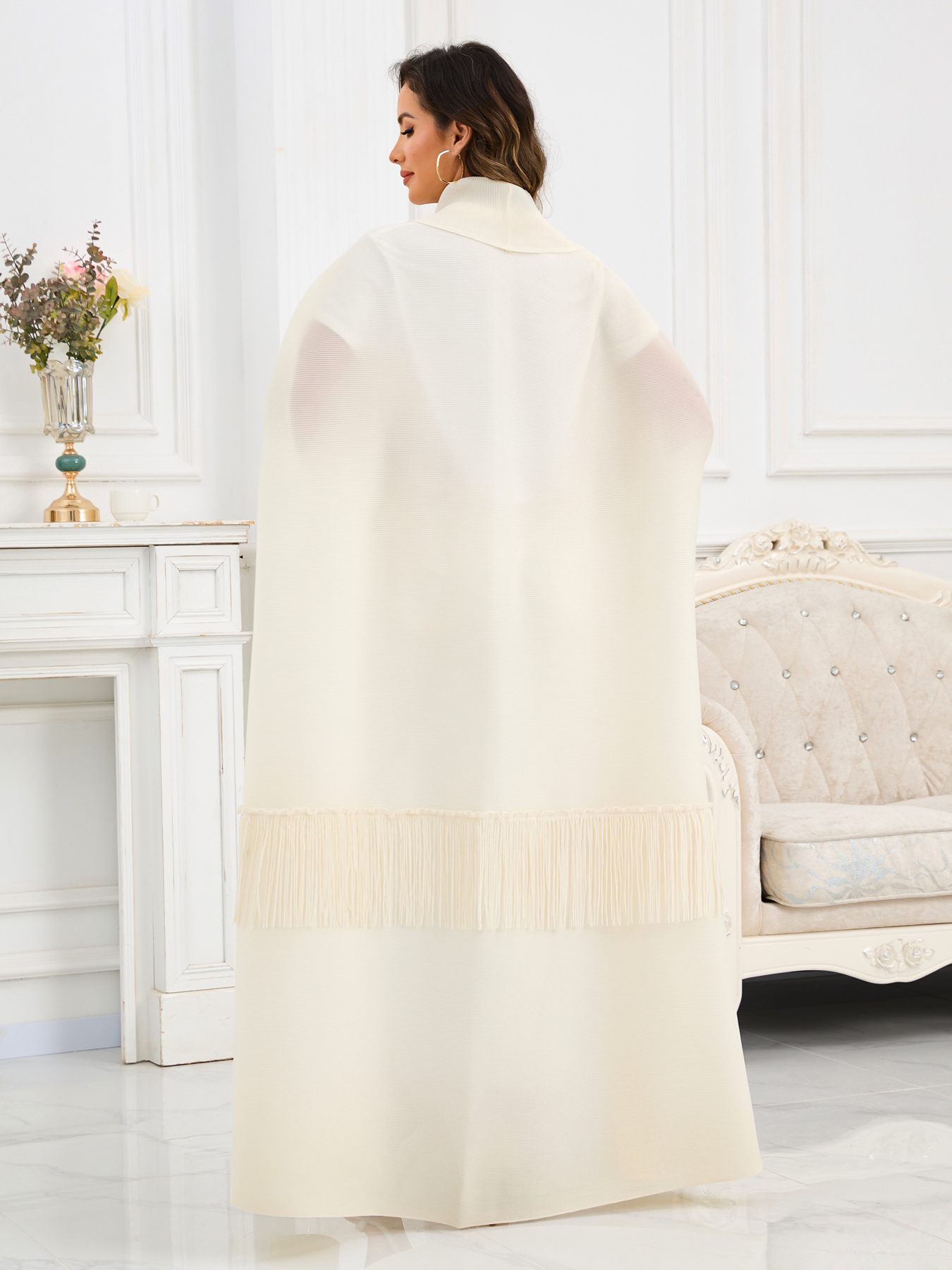 Ethnic Clothing Arabian Style Elegant Loose Cardigan - Trendy Ladies' Outerwear Middle Eastern pleated long robe coat NZ001