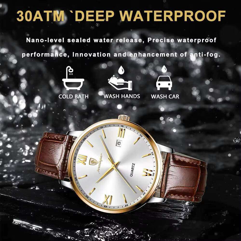 DHwatches POEDAGAR Leather Quartz Sports Waterproof Men's Watches Top Reloj Men Wrist Watch Male Business Date Clock
