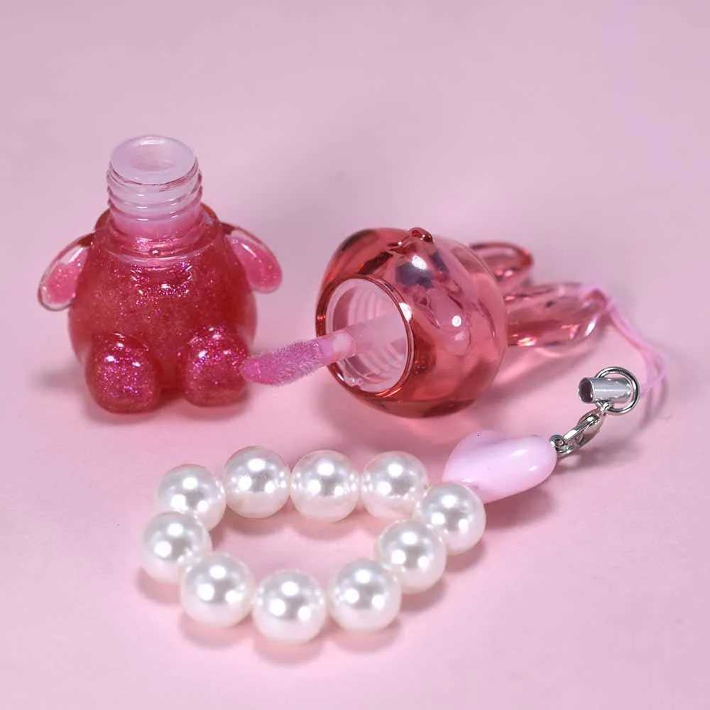 3Pcs Cute Bunny Lip Gloss Set With Pearl Keychain Shiny Lip Gloss Waterproof Longlasting Girls Lips MakeupXJ250724