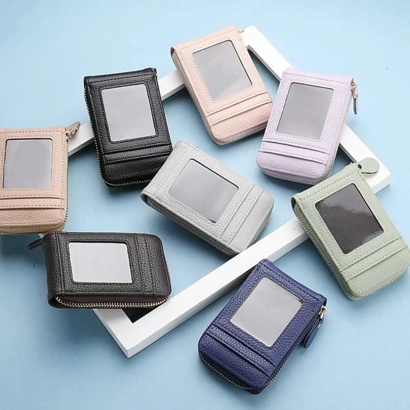 PU Leather Holder Solid Zipper Bag Men Women Wallet Bank Leather Wallets Clip Designer Cardholder Z250725