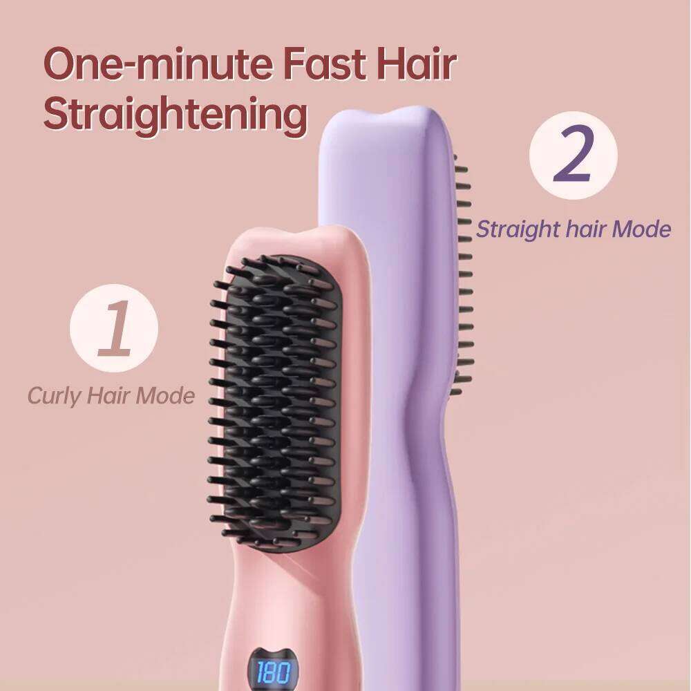 Straightening Brush Negative Ion Electric Hot Heated Multifunctional Straightener Ceramic Comb Quick Hair Styler