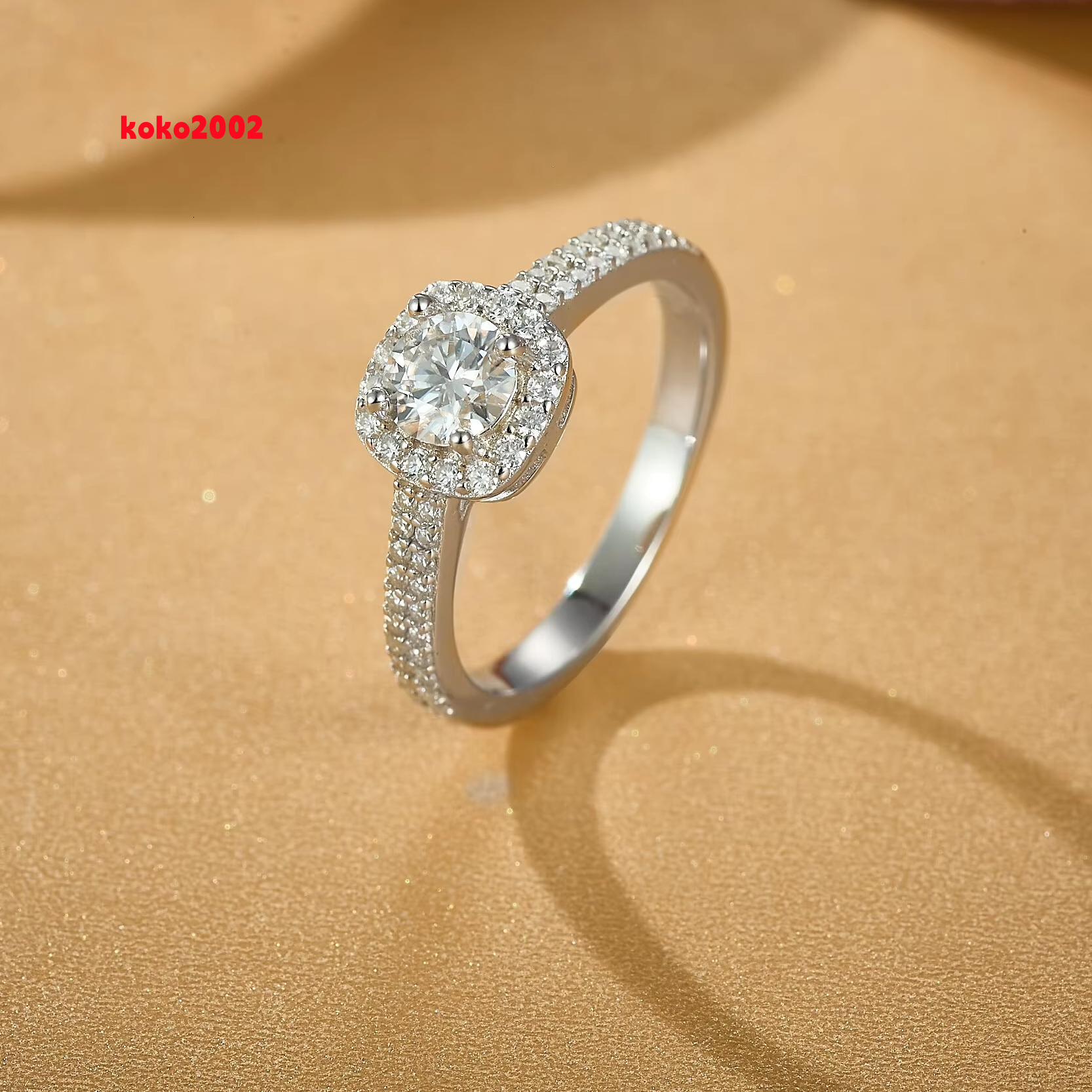S925 Sterling Silver Lab Grown Diamond Ladies Finger Ring Fine Jewelry Women Moissanite Ring
