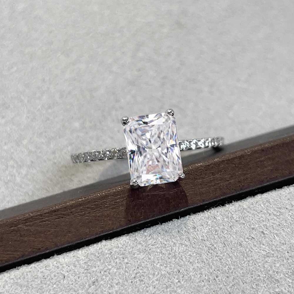 1/2/3/4 CT Radiation Cut Moissanite Engagement Ring GRA Certified 925 Pure Silver Halo Diamond Wedding Ring W250417