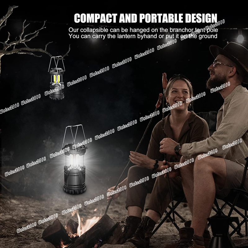 LED Camping Lantern Battery Powered Compact LED Lanterns Suitable Survival Kits For Hurricane Waterproof Portable Emergency Light For Storm Outages Bl