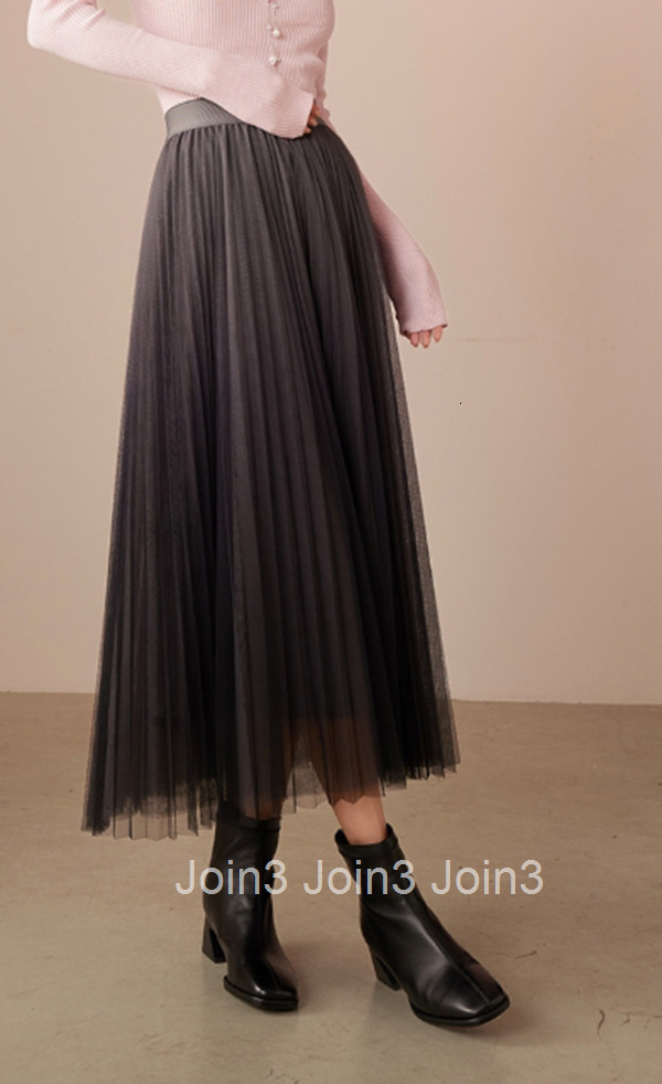 Summer New Mesh Half Skirt Fashion Slimming Pleated Skirt Elegant Mid-Length Skirt 1647