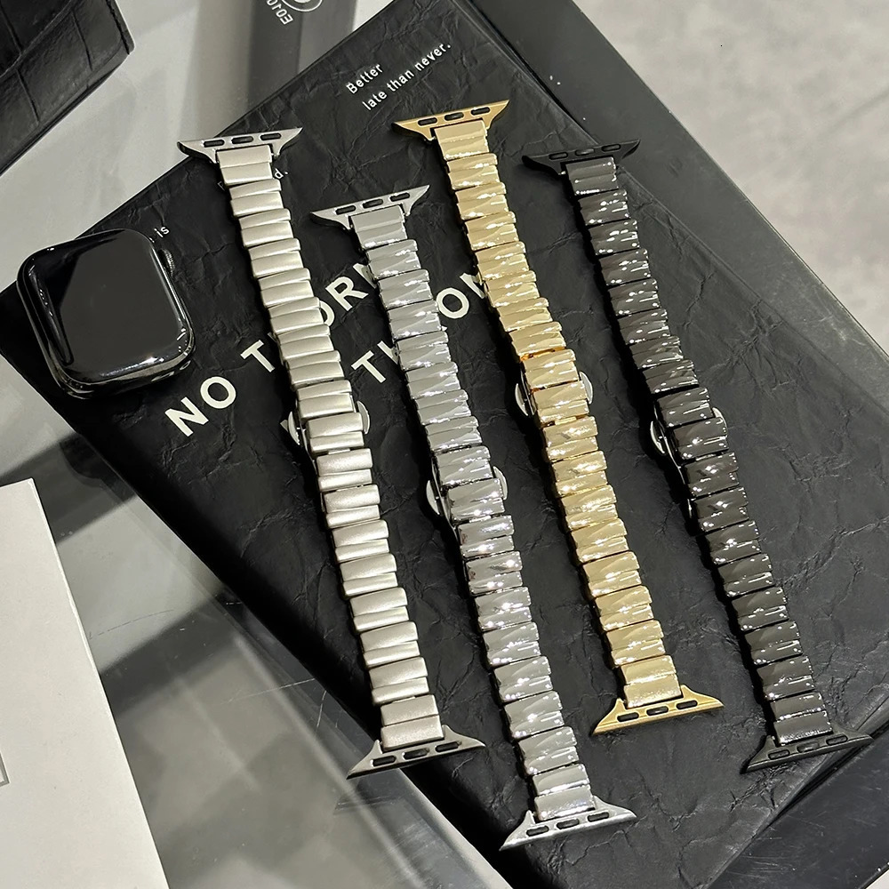 Thin Irregularity Metal Stap For Watch Band 49 41 45 38 40MM Women Gold Wrist Bracelet For iWatch 9 8 7 6 SE 5 Ultra 250723