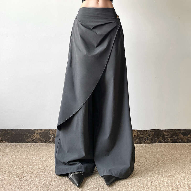 2024 Autumn New Women's Fashion Solid Color High Waist Loose Casual Wide Leg Pants 558