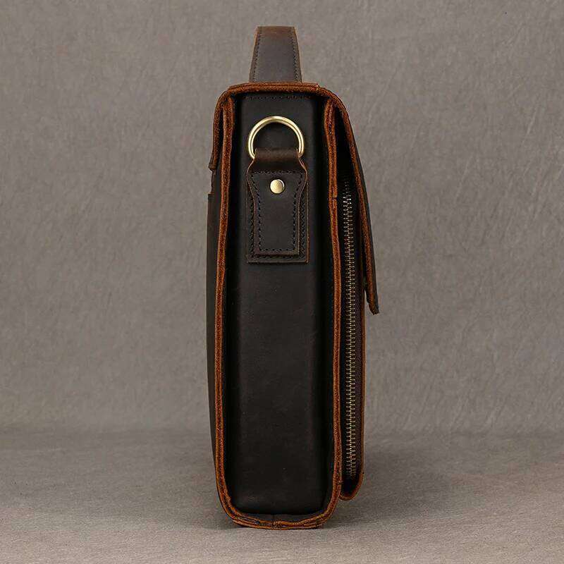 Luufan Genuine Men's Briefcase Bag Fit 14" Laptop Business Handbags Daily Working Tote Cow Leather Male Computer bags