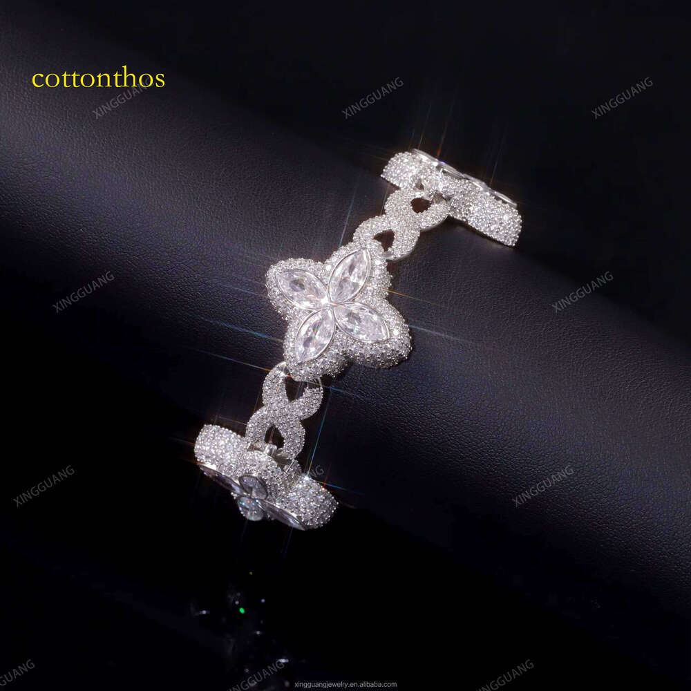 XG New Design Clovers Moissanite Sier Gold Plate Pass Dia test Fine Jewelry Bracelets for Women Men