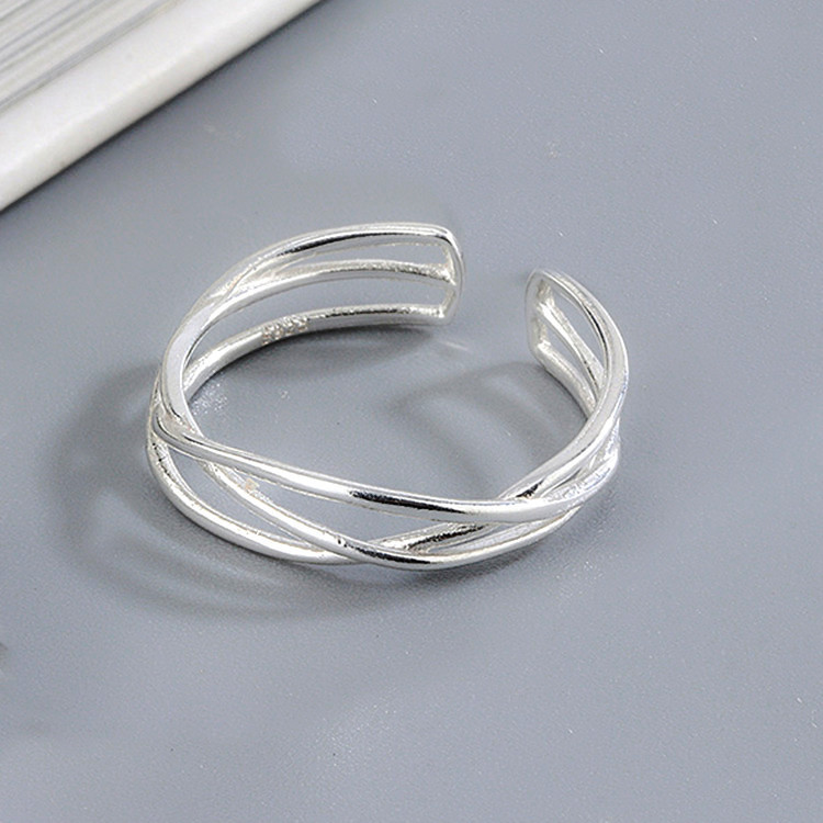 Adjustable Women's Cold Style Silver Open Ring Chic & Modern Jewelry Accessory