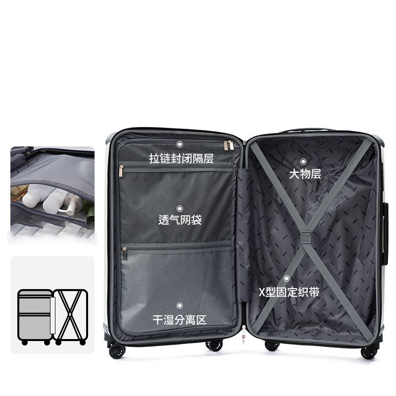 Designer travel suitcase retro style luggage student travel suitcase TSA lock printed can be boarded antique flower light 20 inch suitcase