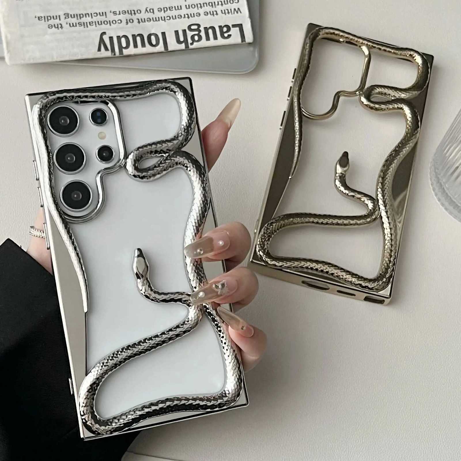 3D Hollow Snake Phone Case for S25 S24 S22 S23 Ultra FE A56 A36 A26 A16 A06 A55 Fashion Soft Shockproof Cover R250724