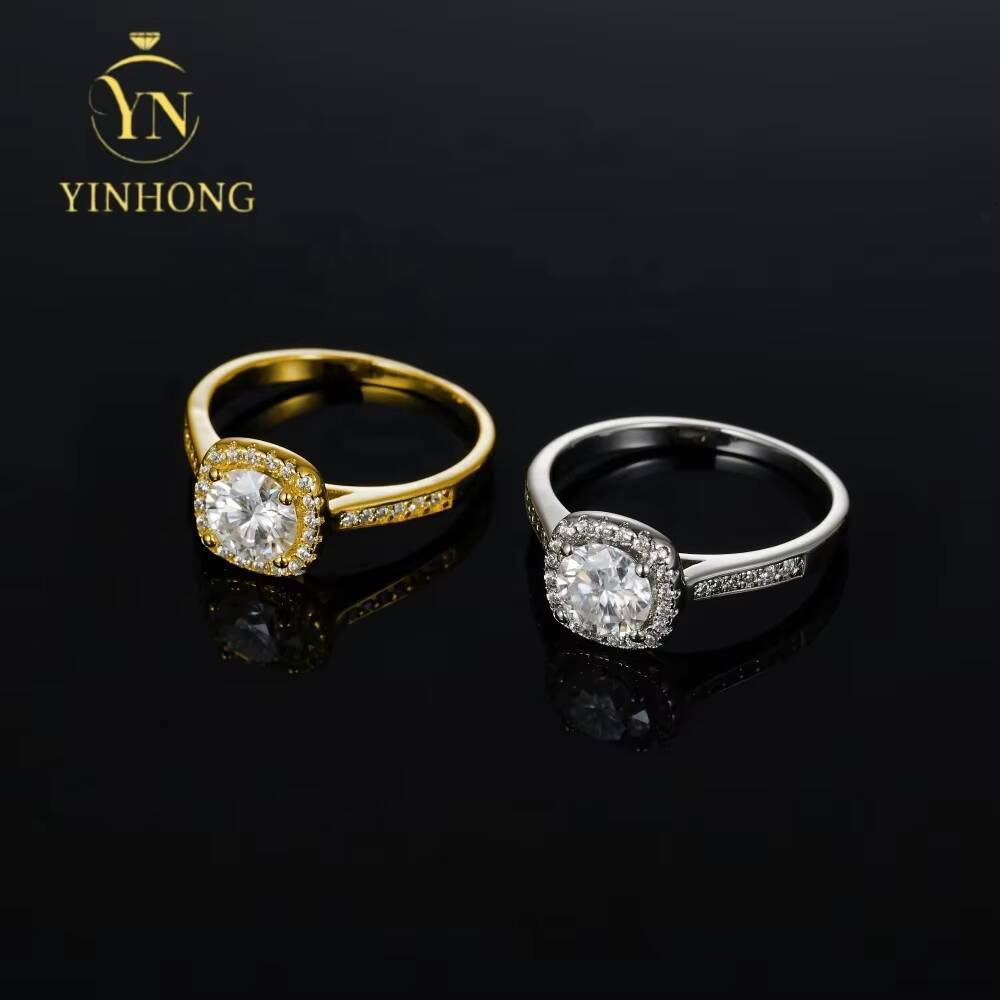 Latest Fashion Womens Moissanite Ring Round Brilliant Cut With S925 Silver Fashion Style Wholesale Price