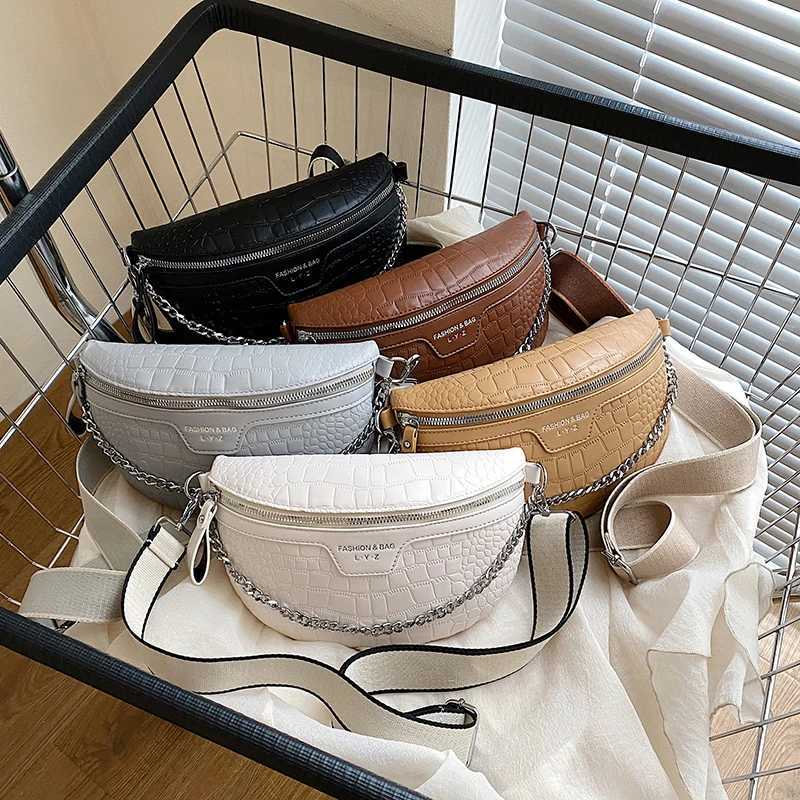 New Fi Fem Belt Bag Chain Lady Handbags Fanny Pack High Quality Leather Waist Bags Designer Shoulder Crossbody Bag Y250724