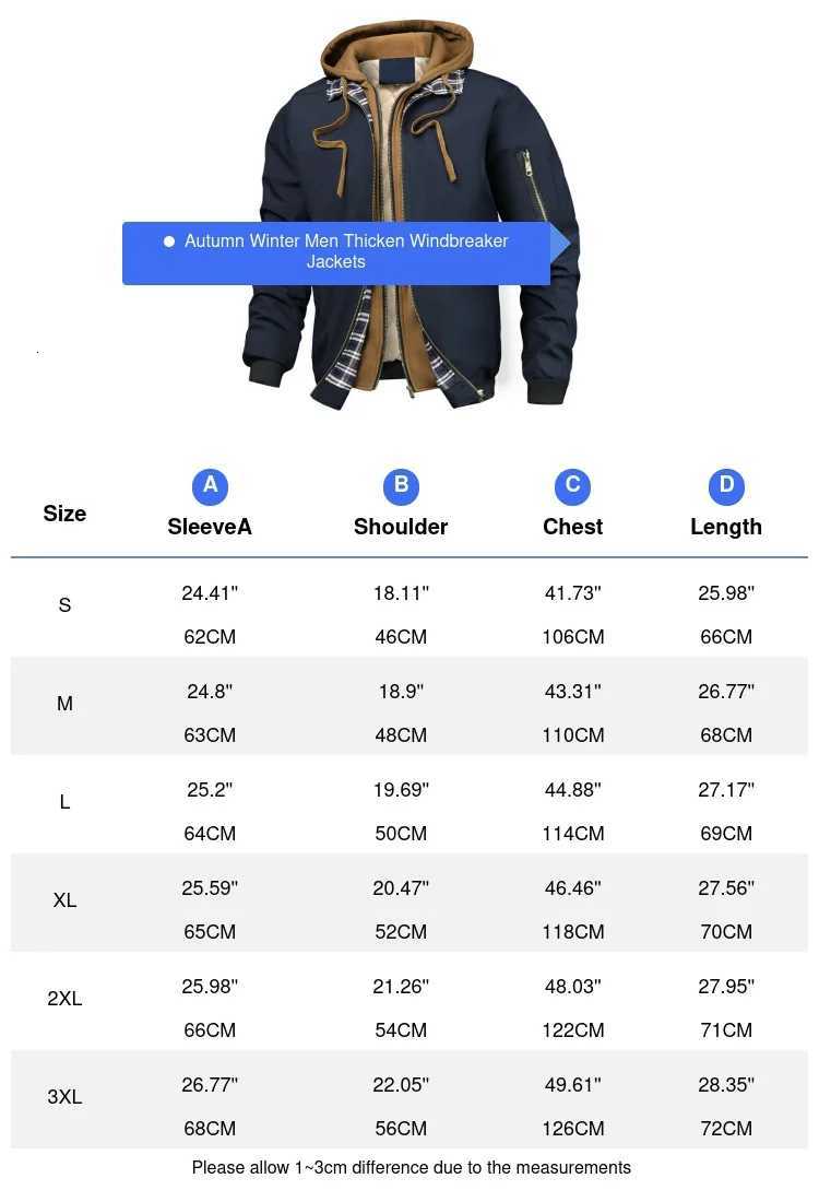 Autumn Winter Mens Warm Bomber Jacket Outdoor Man Thick Windbreaker Hiking Hooded Coats Men Thermal Sports Zipper Parkas Jacket X250725