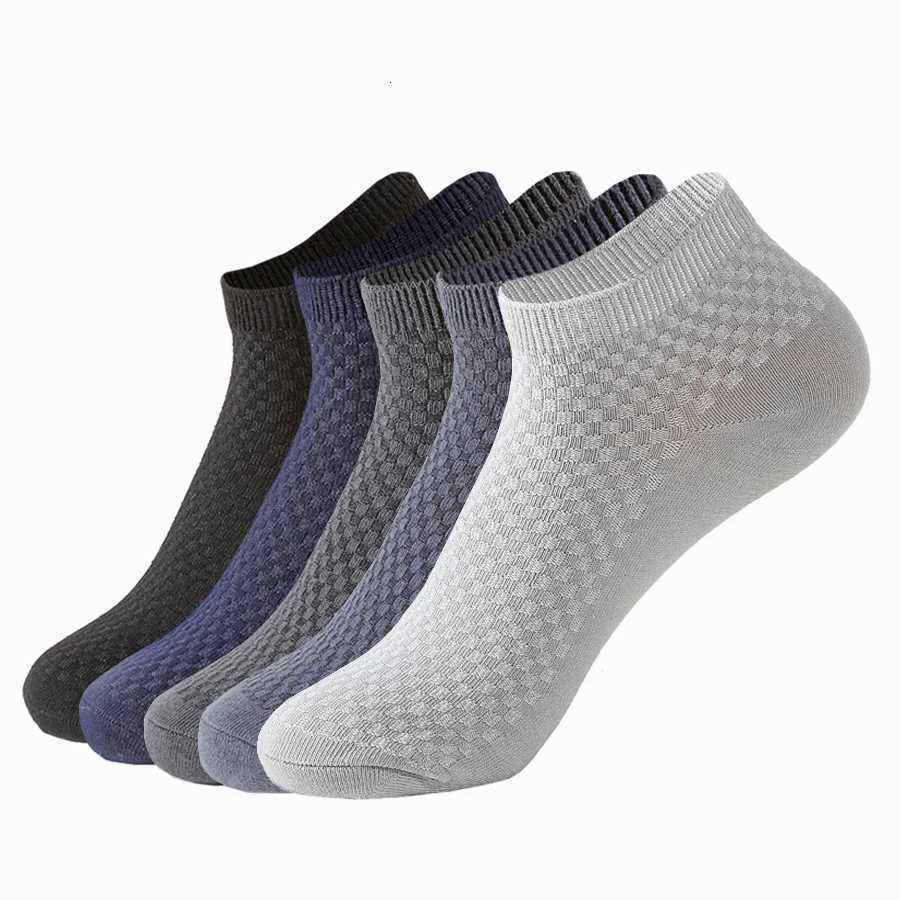 5Pairs/lot Men Socks Bamboo Fiber Short Ankle Socks High Quality Summer Winter Business Breathable Mens Short Socks Meias Man Sox X250725