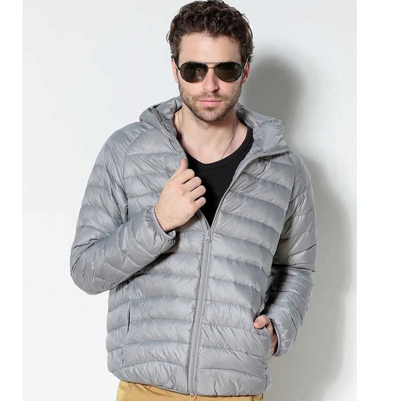 0-10 Men White Duck Down Jackets Portable Hooded Down Coat Ultralight Winter Coat for Men Warm Windproof Down Parkas 5XL 6XL X250725