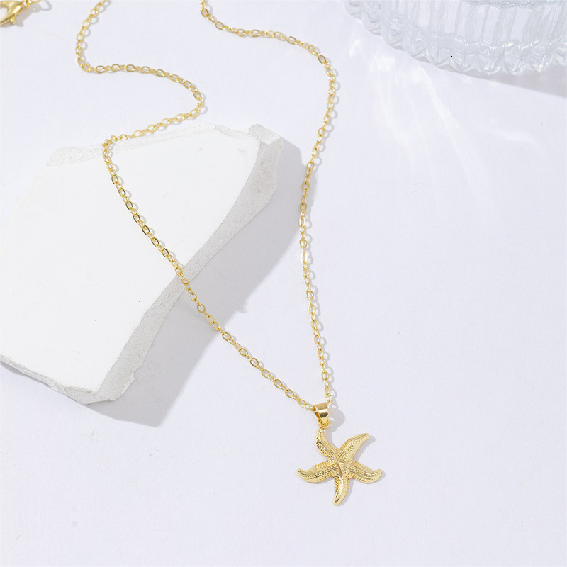New Fashion Niche Starfish Collarbone Spiral Circle Pendant Necklace for Women Jewelry for Women