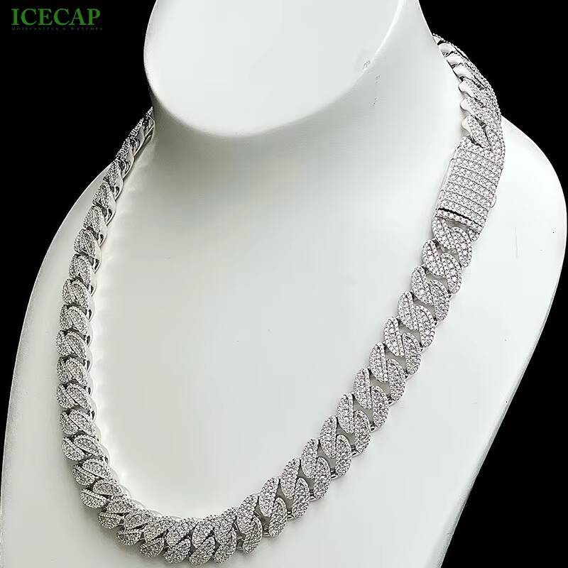 Luxury 14mm Cuban Link Chain Personalised Moissanite Diamond Hip Hop Jewelry for Rappers Iced out Style