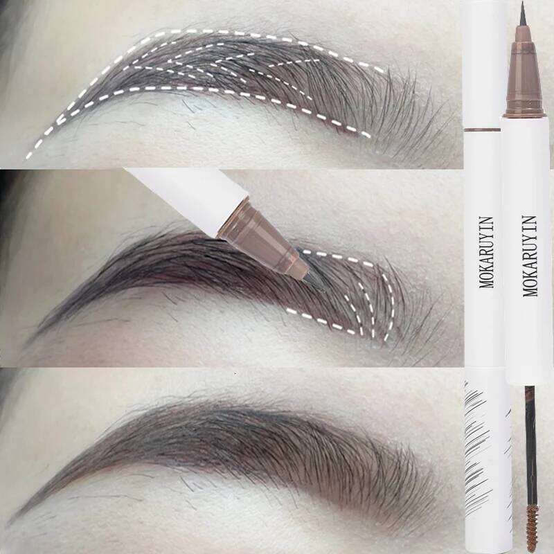 2 in1 Double-headed Liquid Eyebrow Pencil Long Lasting Easy To Color Dye Brow Cream Waterproof Lying Silkworm Eyeliner Cosmetics X250