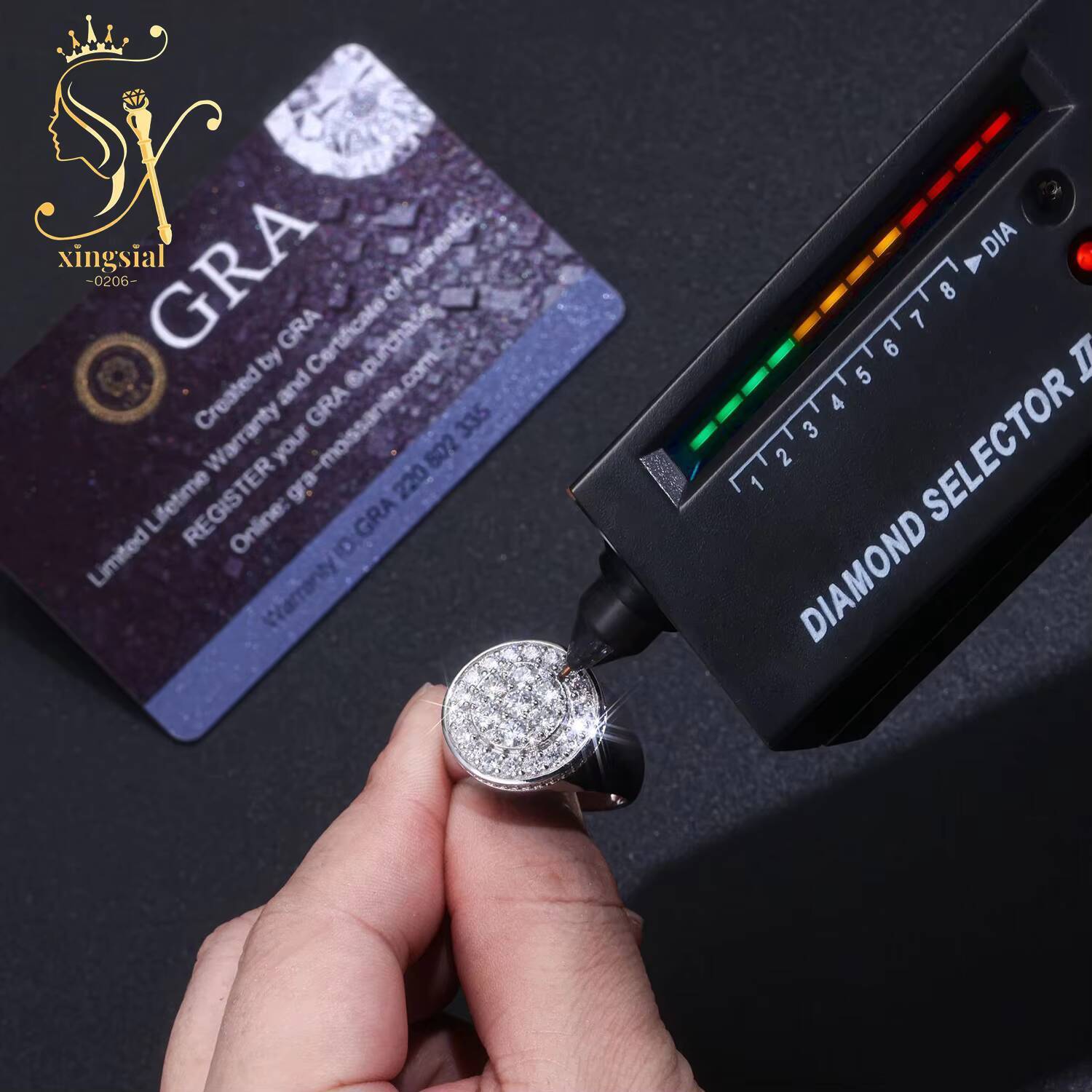 Hot Sell Pass Diamond Test 925 Sterling Silver Iced Out VVS Moissanite Ring for Men Custom HipHop Luxury Moissanite Diamond Ring