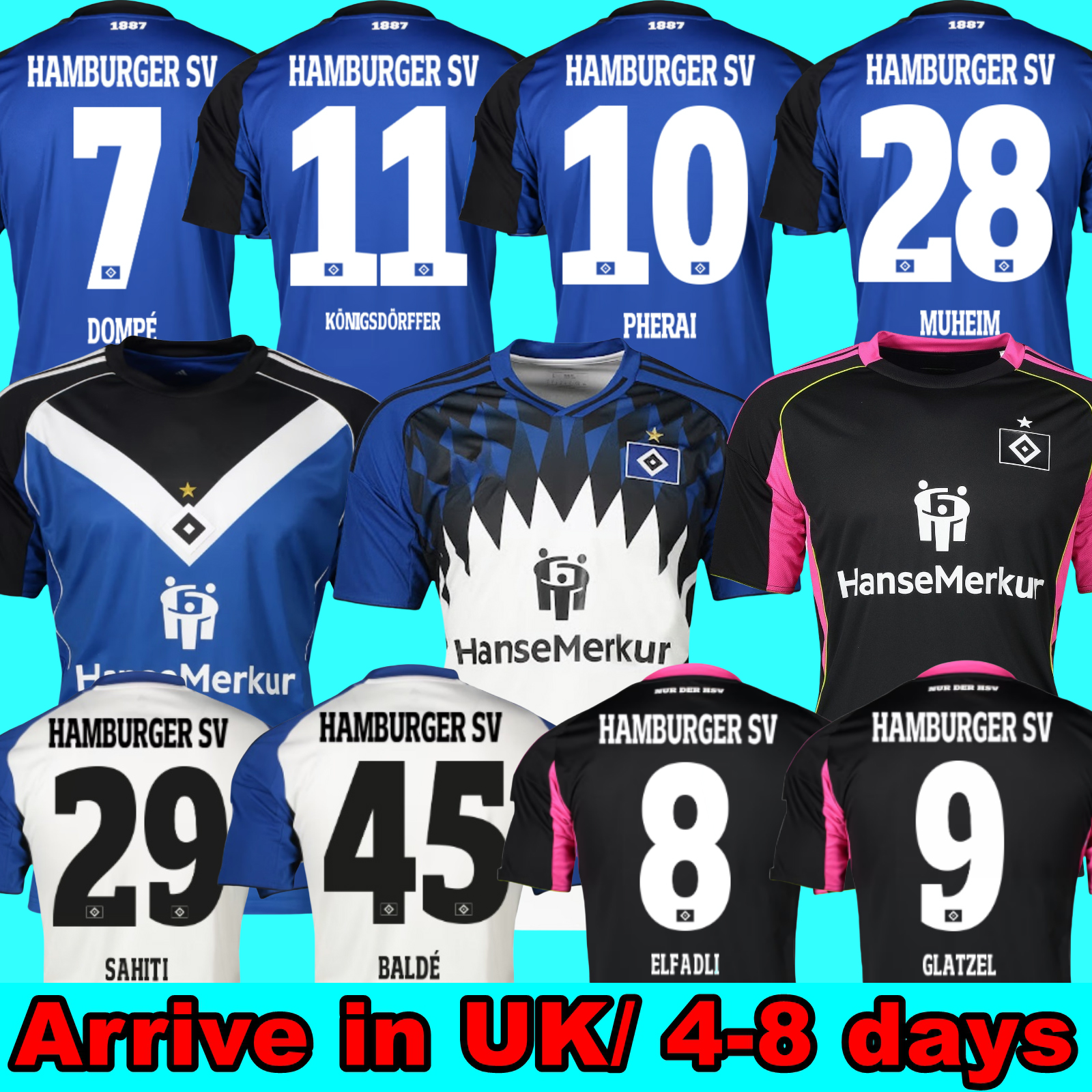 25 26 Hamburg SV Football Jersey Special VAGNOMAN Jersey LEIBOLD REIS DUDZIAK 2025 2026 HSV Mens Childrens kit Set Football Shirt Uniforms