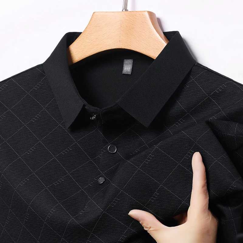 2025 New Summer Ice Silk Polo Shirt for Middle Aged and Elderly Short Sleeved Top Casual Thin Half Sleeve XJ250725