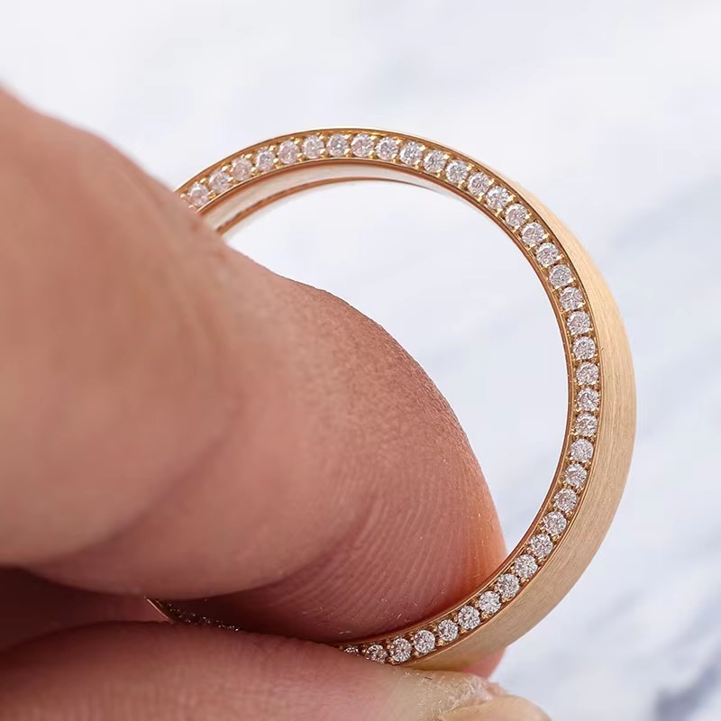 Fashion Jewelry DEF VVS Moissanite Diamond Rings 18k Gold Jewelry 4mm Wedding Party Gift Rings Men Rings