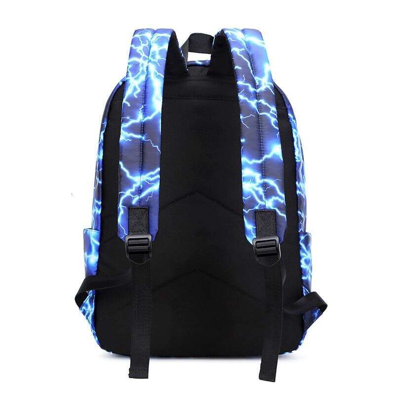 Middle School Canvas Men's And Women's Travel Printed Backpack Starry Lighing Student Bag