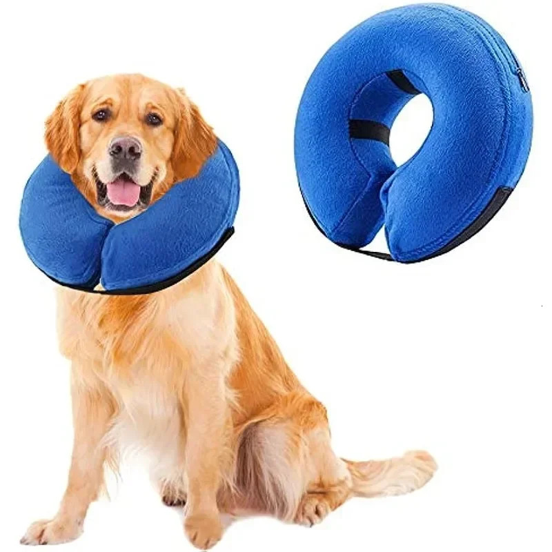 Dog Cones After Surgery Protective Inflatable Dog Collar Pet Recovery Collar Soft Pet Cone for Small Medium or Large Dogs Cats 250716