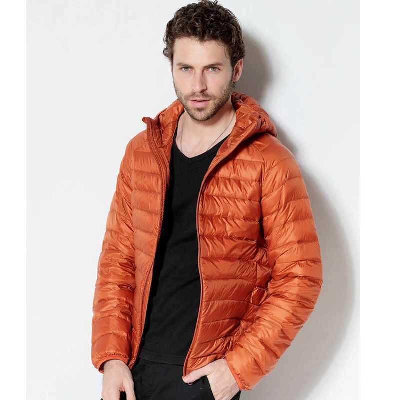 0-10 Men White Duck Down Jackets Portable Hooded Down Coat Ultralight Winter Coat for Men Warm Windproof Down Parkas 5XL 6XL X250725