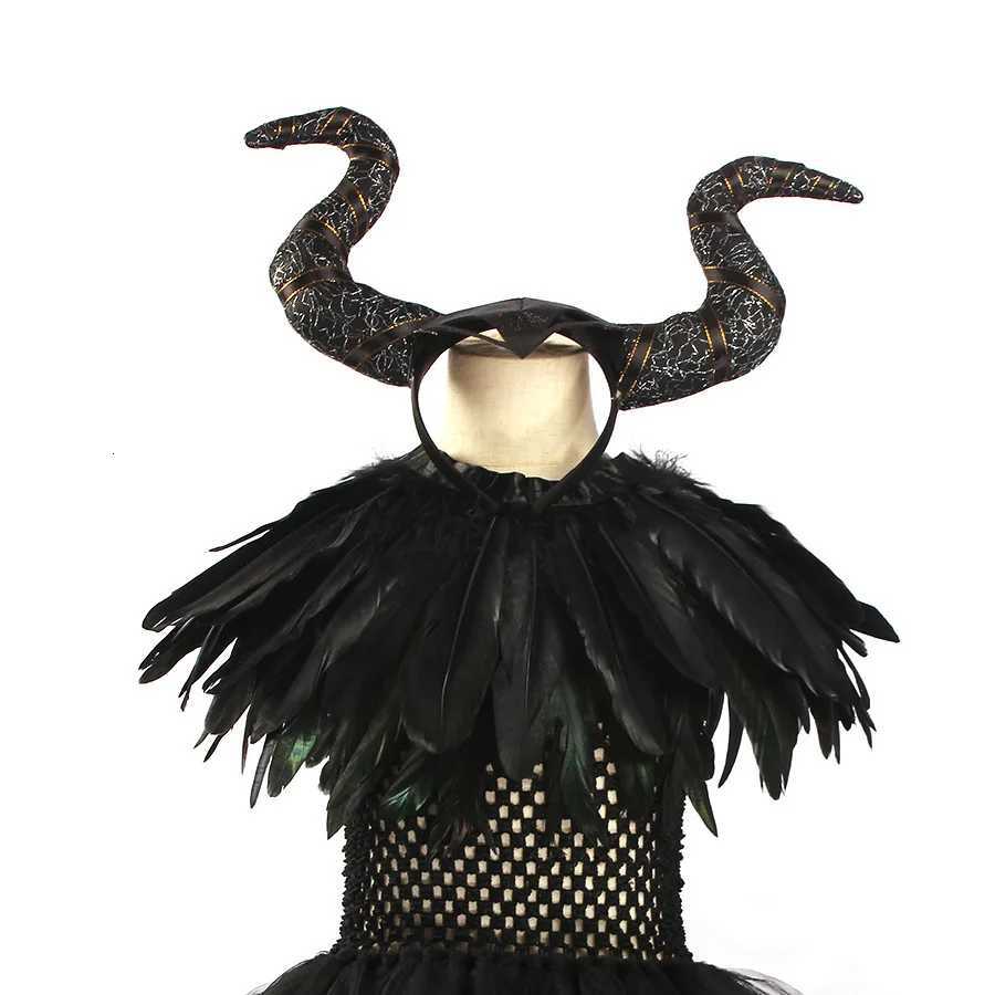 Halloween Maleficent Costume for Girls Cosplay Evil Queen Dress Up Costumes Witch Devil Black Mesh Princess Dress Wings Bird 12Y Z250725